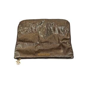 Victorias Secret Gold Sequin Clutch Evening Makeup Purse HandBag